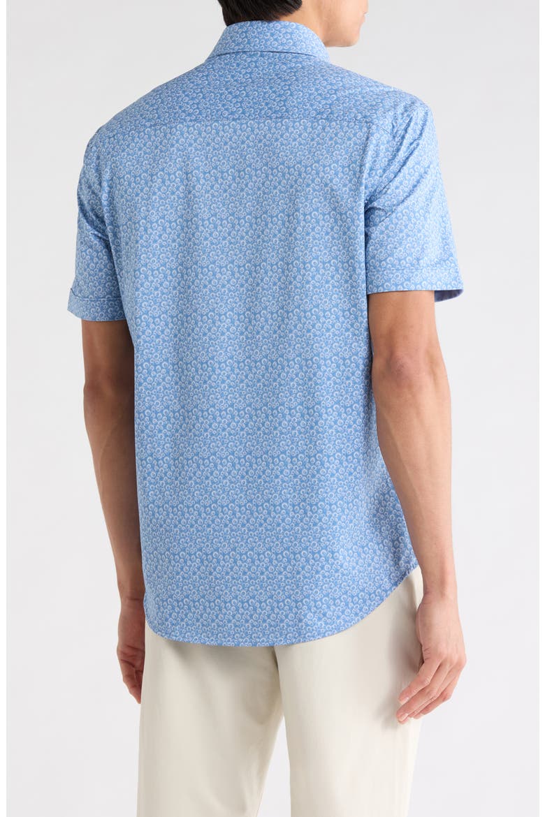 Short Sleeve Woven Shirt, Alternate, color, COBALT
