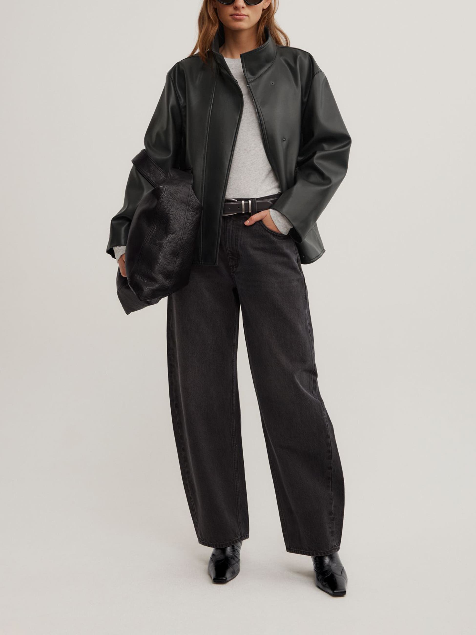 Witchery Boxy Funnel Neck Biker Jacket (Women) | Nordstrom