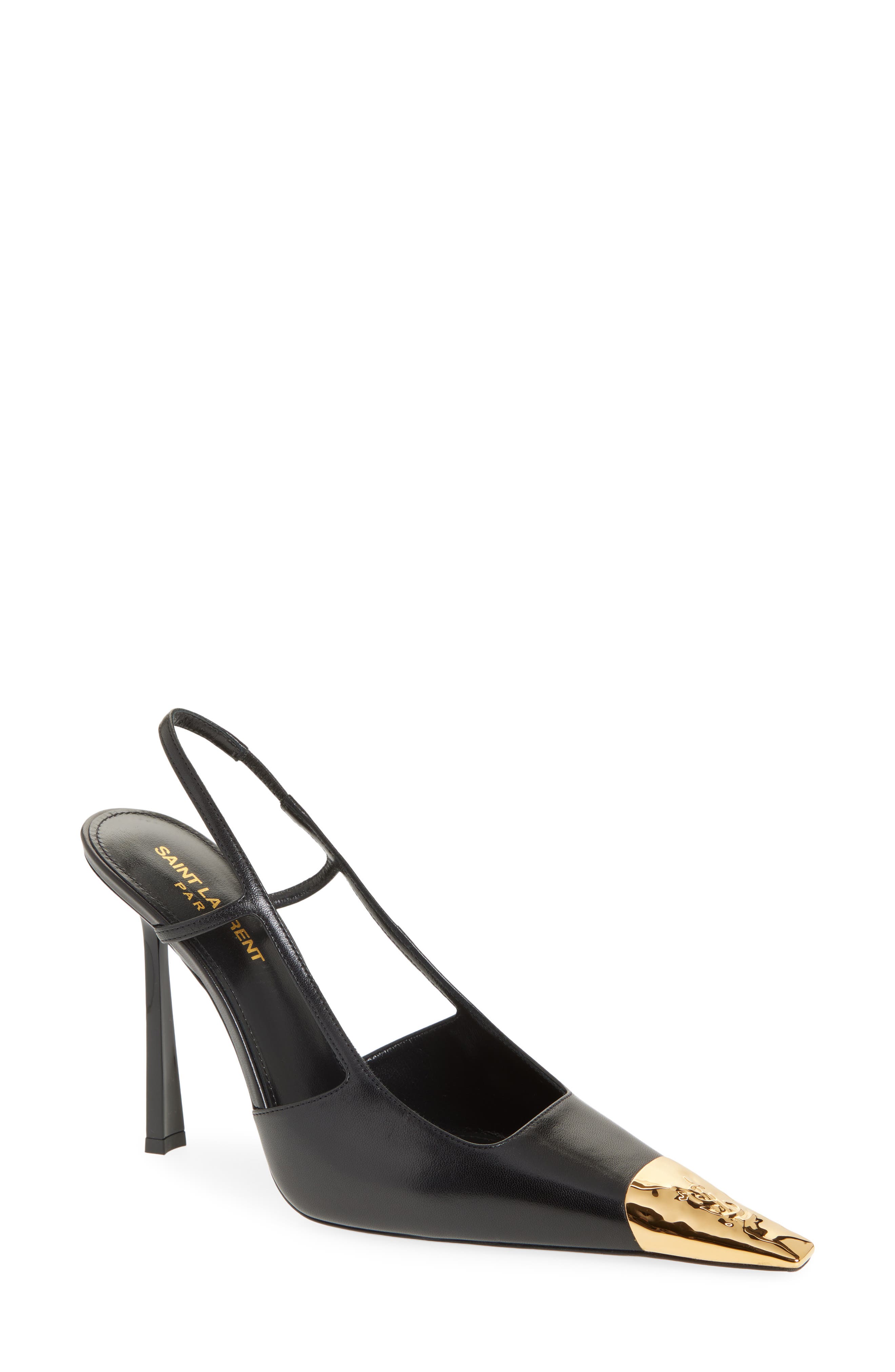 Saint Laurent Jeanne Slingback Pump, Main, color, Black/ Black