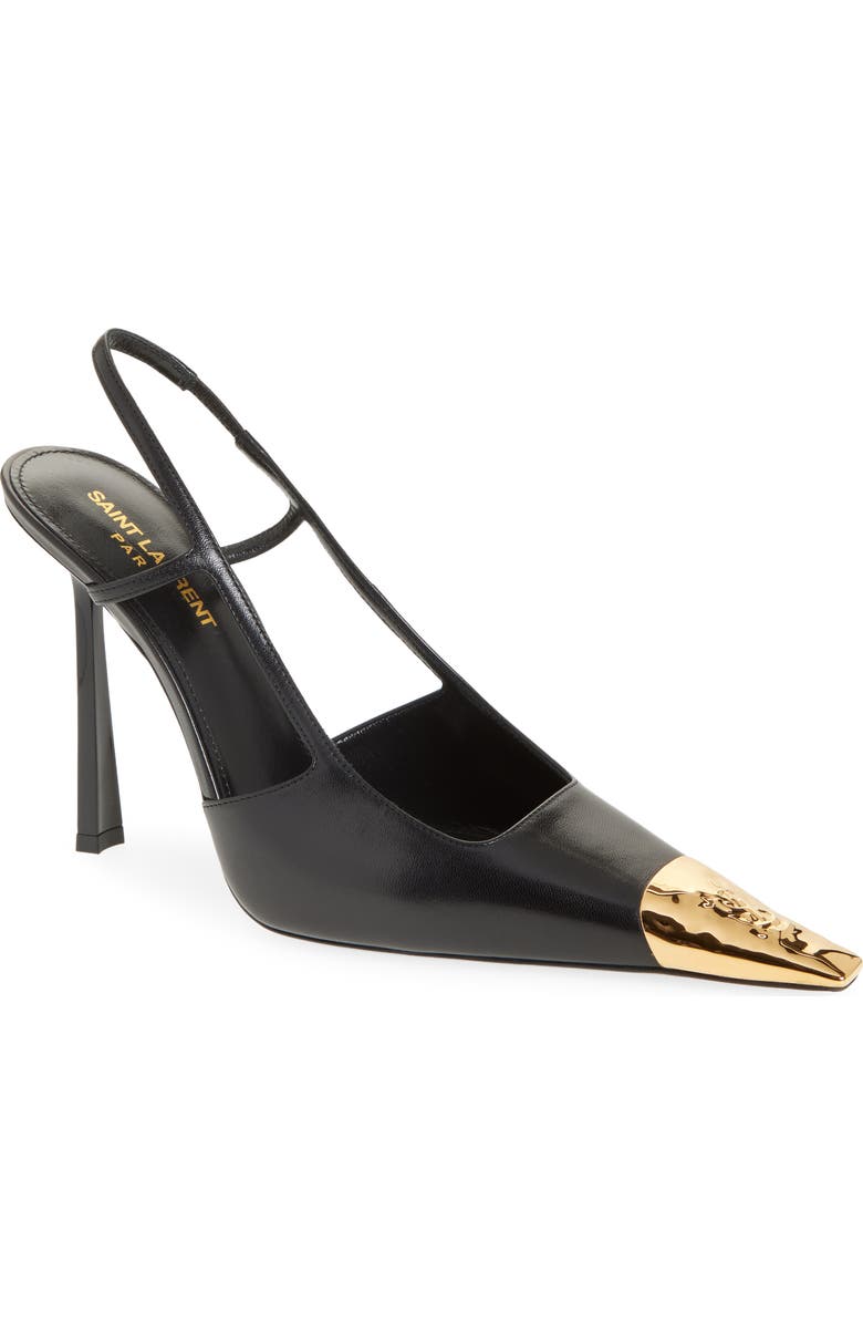 Saint Laurent Jeanne Slingback Pump, Main, color, Black/ Black