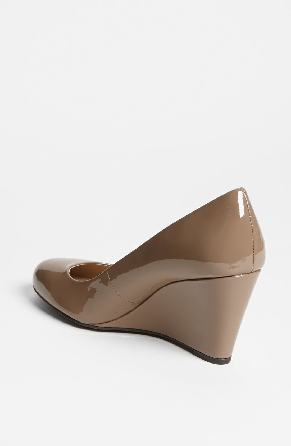 'Farley' Wedge Pump, Alternate, color, DARK TAUPE PATENT