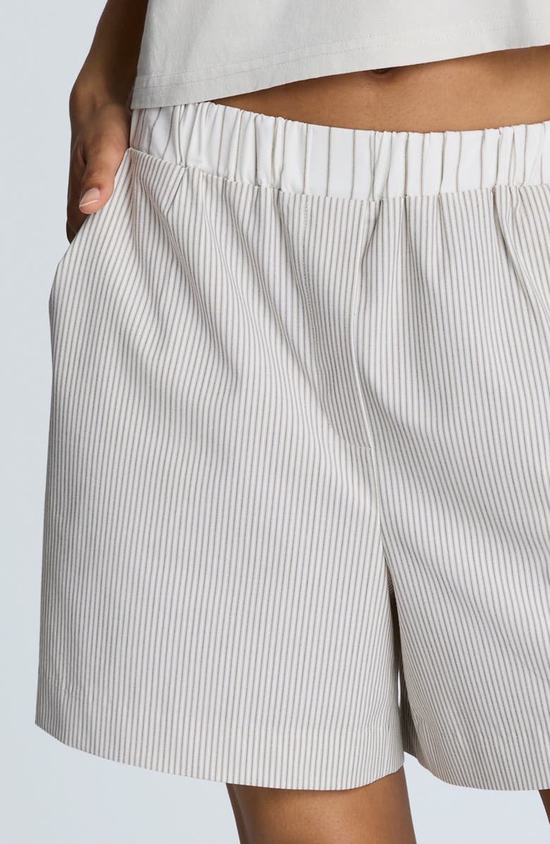 Kenneth Cole Pull-On Shorts, Alternate, color, Pure White/ Beige Bronz