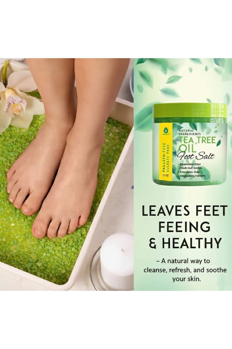 Tea Tree Oil Foot Salt 10 Oz, Alternate, color, Green