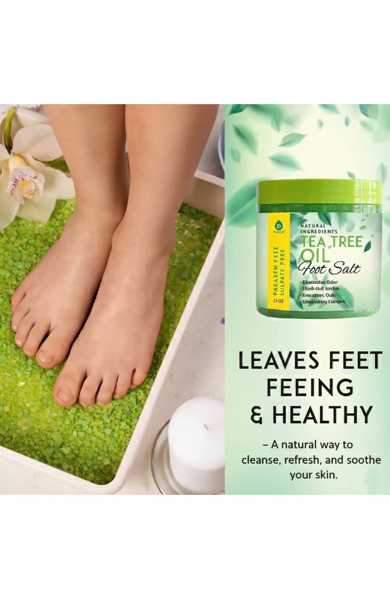 PURSONIC Tea Tree Oil Foot Salt 10 Oz, Alternate, color, Green