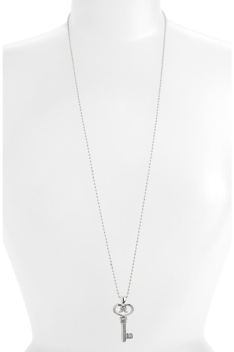 Sterling Silver Key Long Strand Pendant Necklace, Alternate, color, KEY
