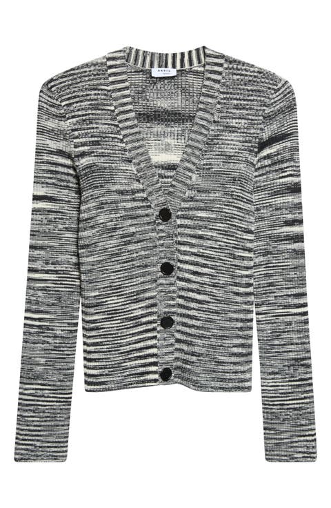 Space Dye Merino Wool Rib Cardigan