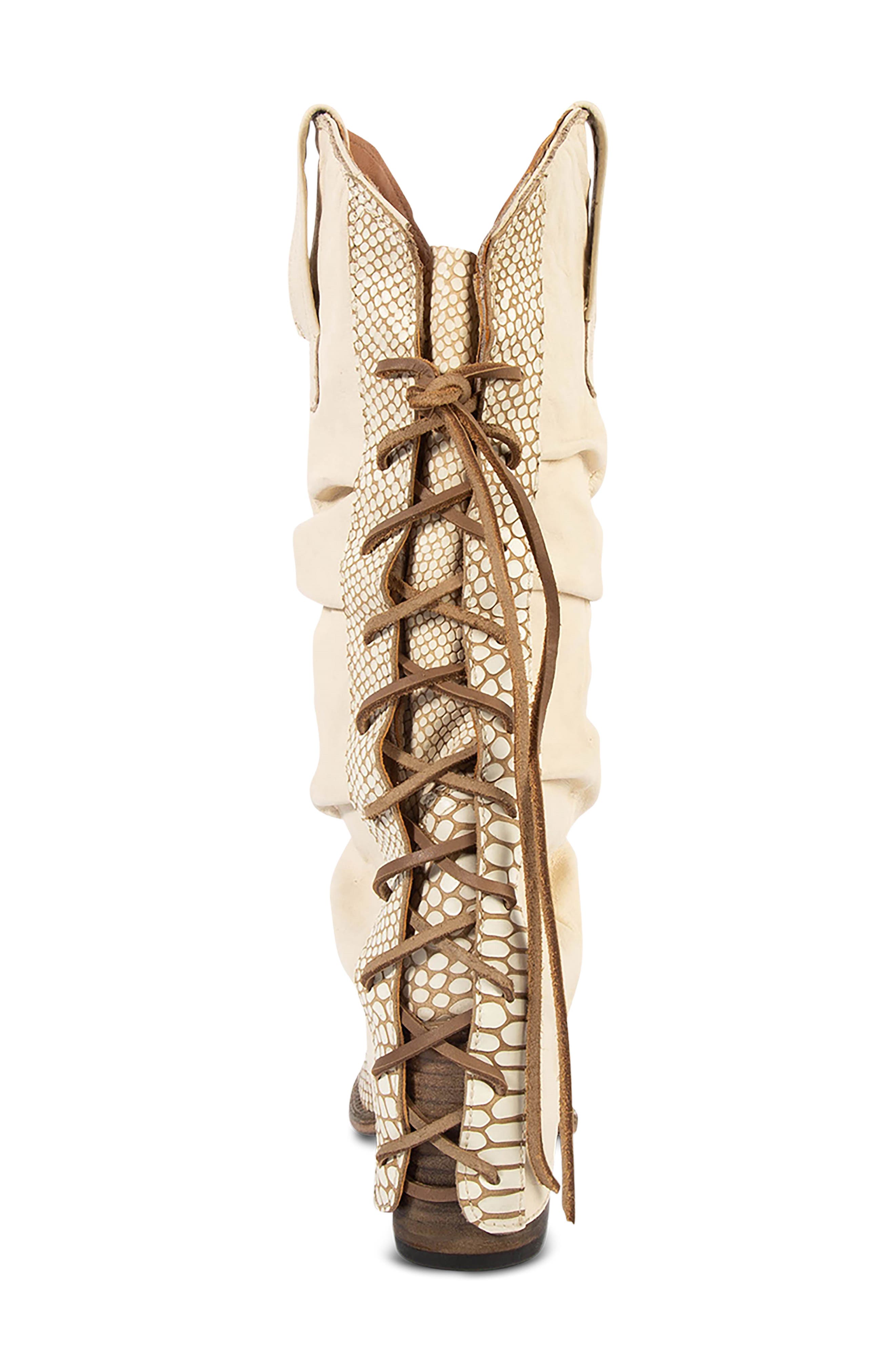 Jules Leather Western Boot, Alternate, color, WHITE SNAKE