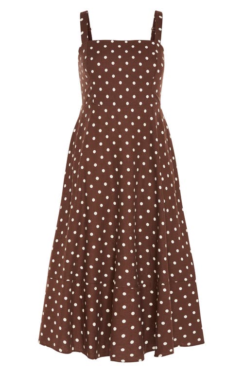 City Chic Collins Maxi Sundress In Chocolate Spot