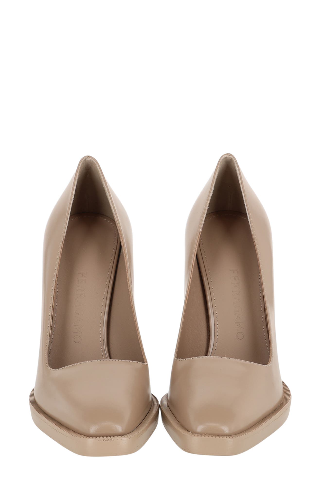 FERRAGAMO Platform Pump, Alternate, color, Beige White