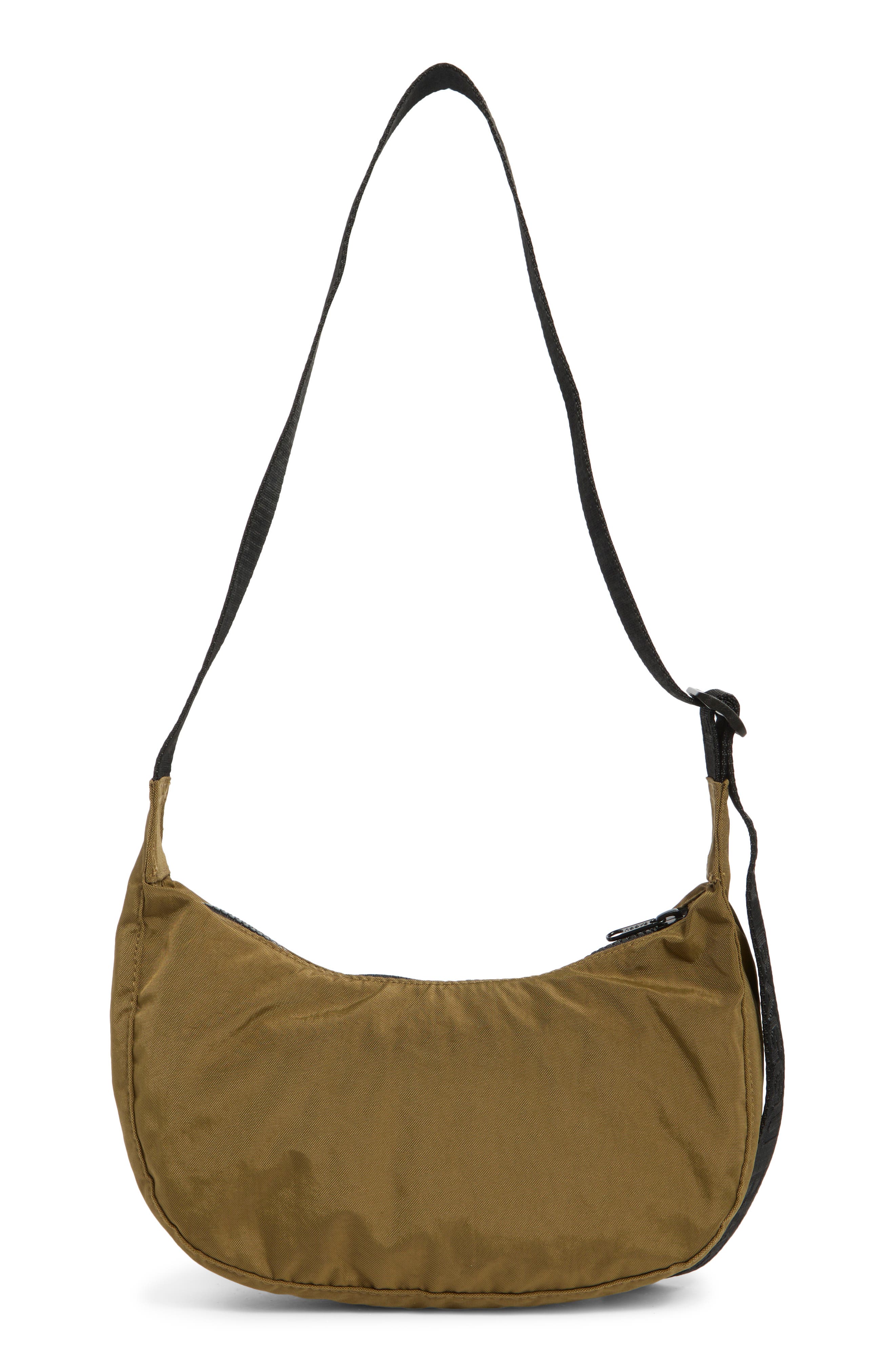Baggu Small Recycled Nylon Crescent Crossbody Bag, Alternate, color, Seaweed