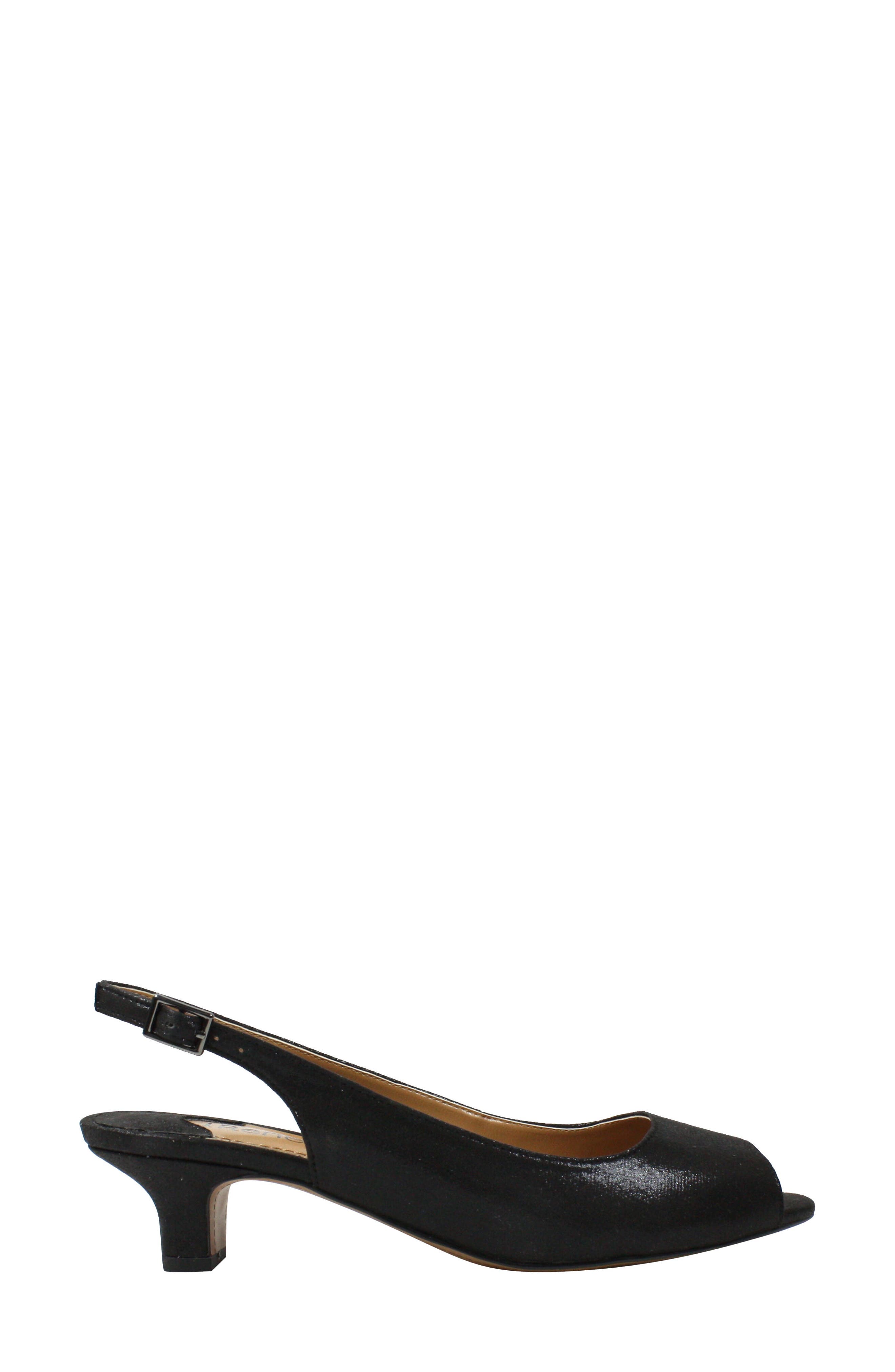 J. Reneé Jenvey Slingback Sandal, Alternate, color, Black Satin