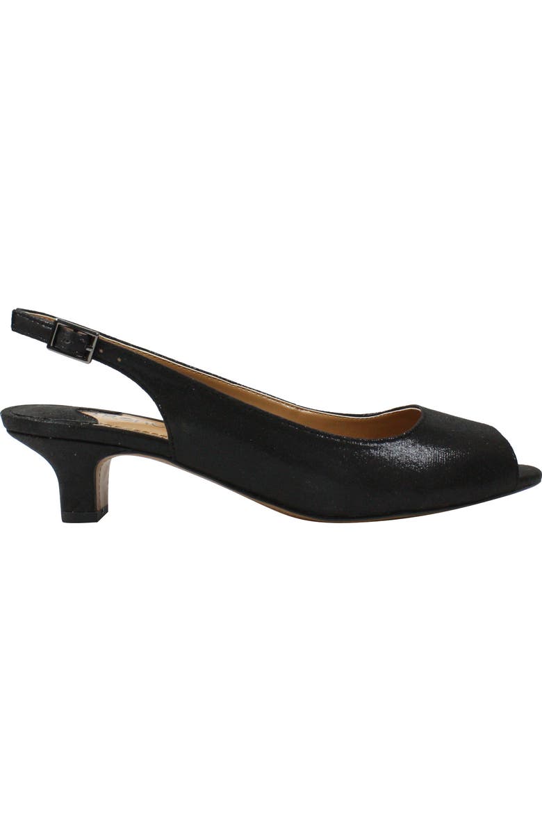 J. Reneé Jenvey Slingback Sandal, Alternate, color, Black Satin