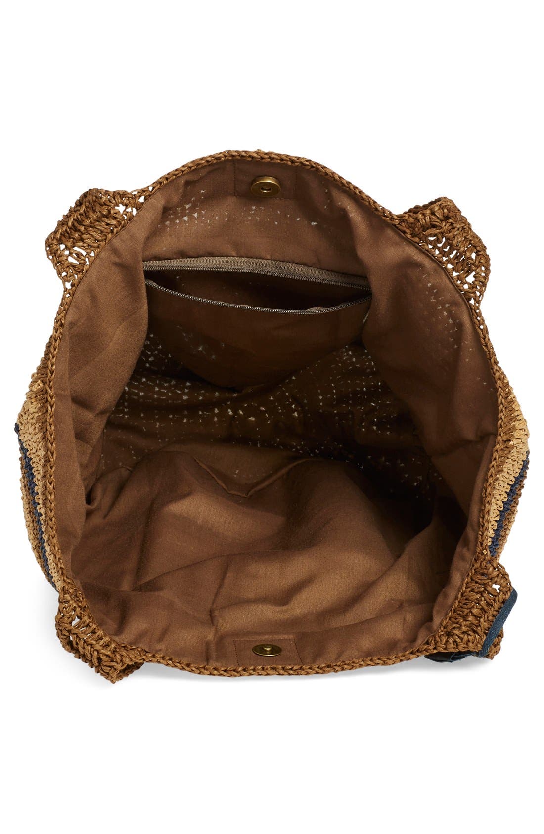 Caslon<sup>®</sup> Stripe Crochet Straw Shoulder Bag, Alternate, color, 