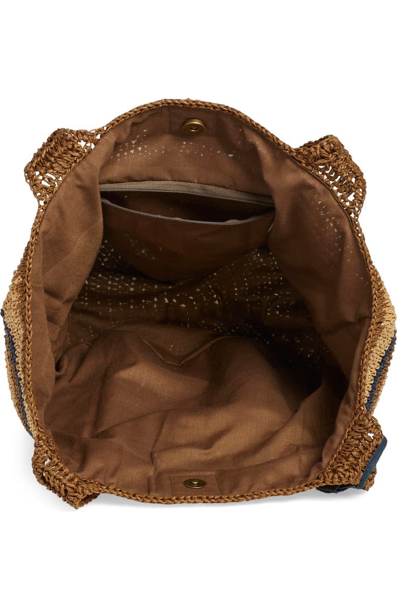 Caslon<sup>®</sup> Stripe Crochet Straw Shoulder Bag, Alternate, color,