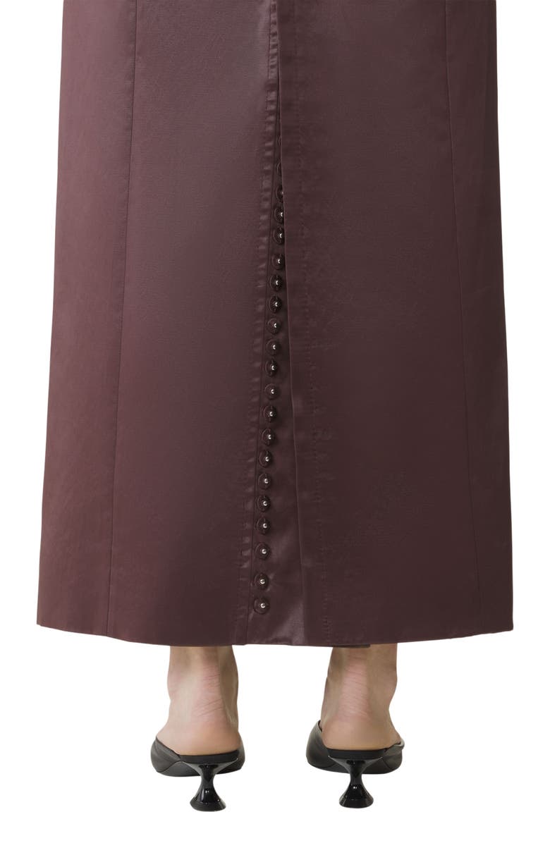 Lanvin Straight Skirt In Cotton And Viscose, Alternate, color, Mocha