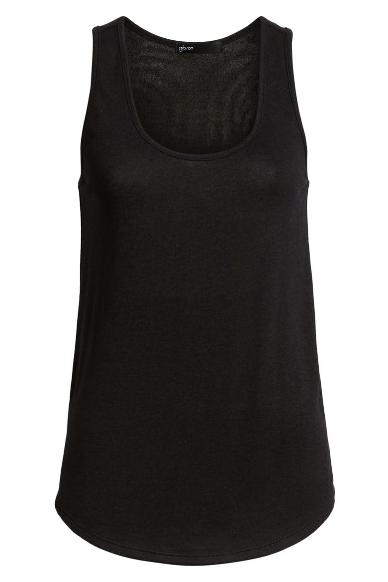 Gibson x Living in Yellow Ann Racerback Tank (Nordstrom Exclusive), Alternate, color, BLACK