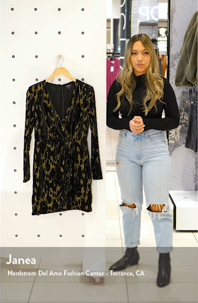 Ariela Metallic Long Sleeve Mini Dress, sales video thumbnail