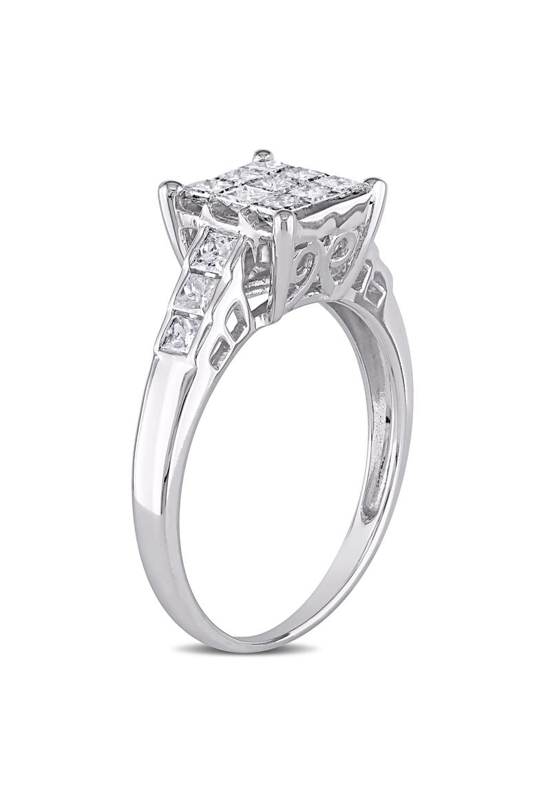 Diamond Princess Cluster Ring 14k, Alternate, color, 14K White Gold