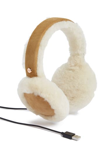 Ugg Genuine Shearling Bluetooth Earmuffs In Brown