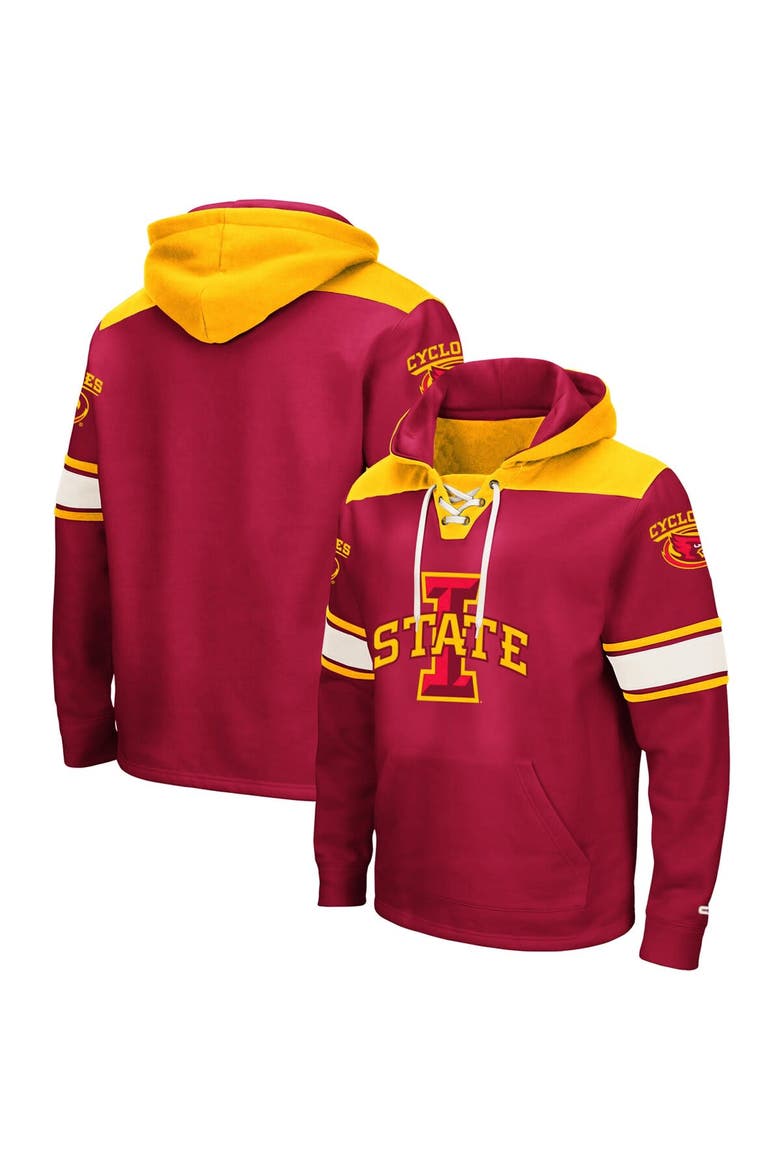Men's Colosseum Cardinal Iowa State Cyclones 2.0 Lace-Up Pullover Hoodie, Main, color, Cardinal