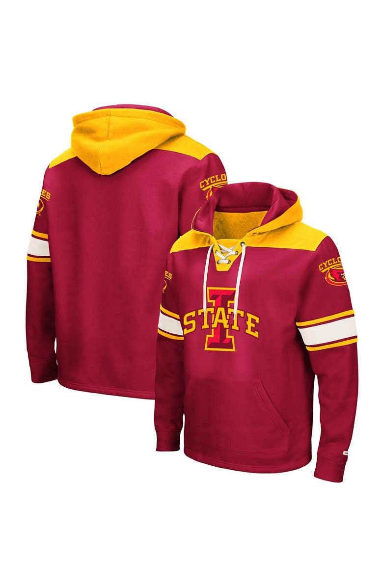 COLOSSEUM Men's Colosseum Cardinal Iowa State Cyclones 2.0 Lace-Up Pullover Hoodie, Main, color, Cardinal