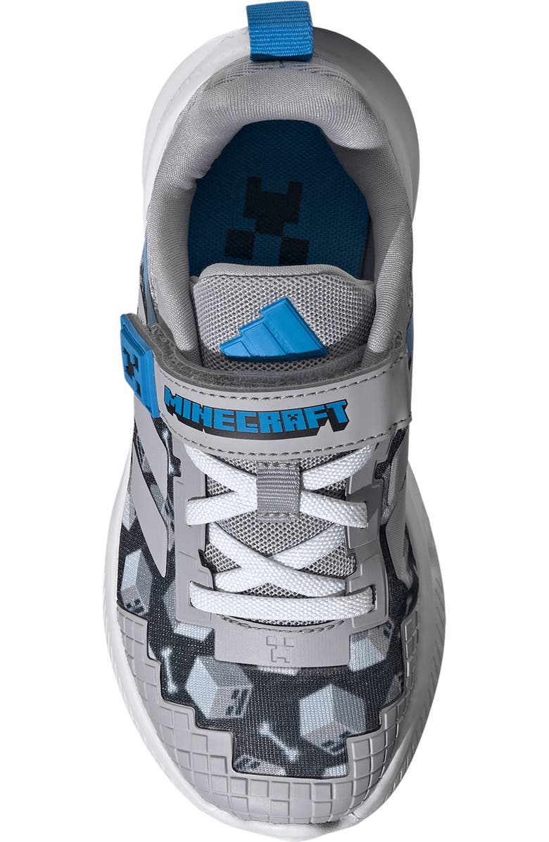 adidas x Minecraft<sup>®</sup> Kids' Fortarun 4.0 Sneaker, Alternate, color, Grey/ Blue/ White
