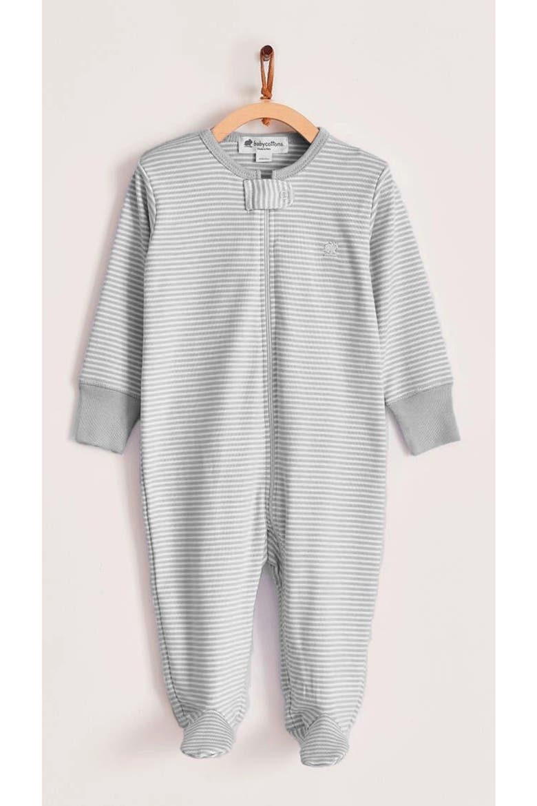 Premium Peruvian Pima Cotton In The Woods Zip Footed Pajama for Infant, Main, color, Grey