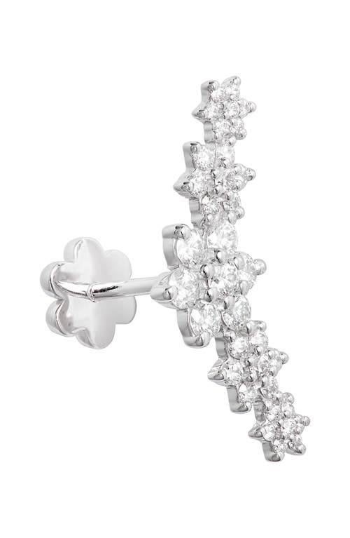Maria Tash Diamond Five Flower Garland Single Stud Earring In Metallic