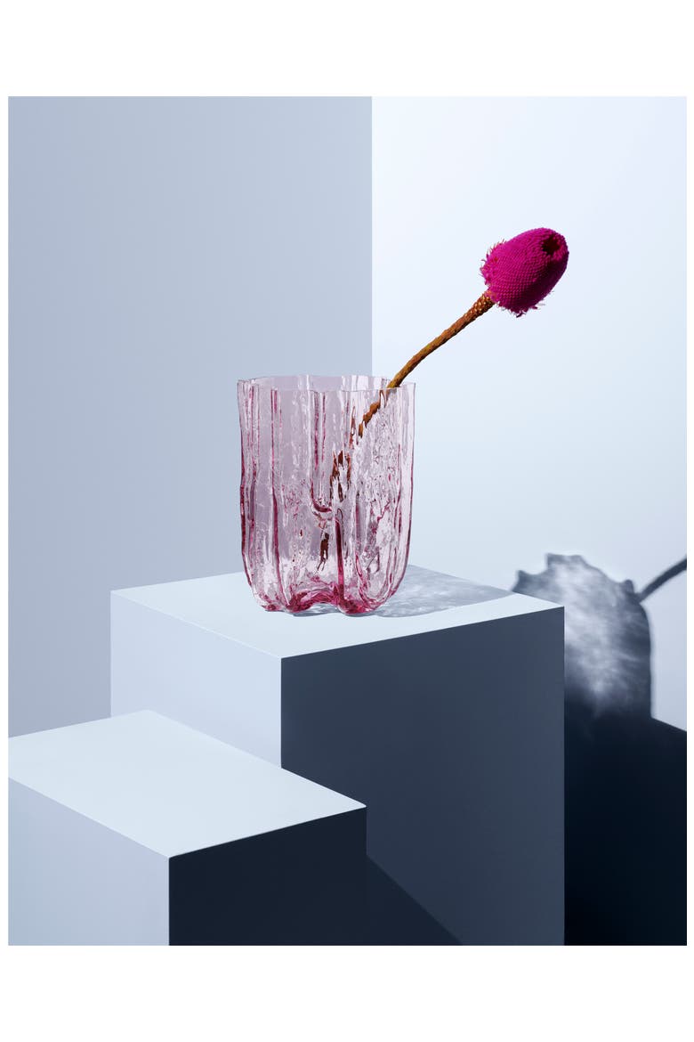 Crackle Pink Tall Glass Vase, Alternate, color, PINK