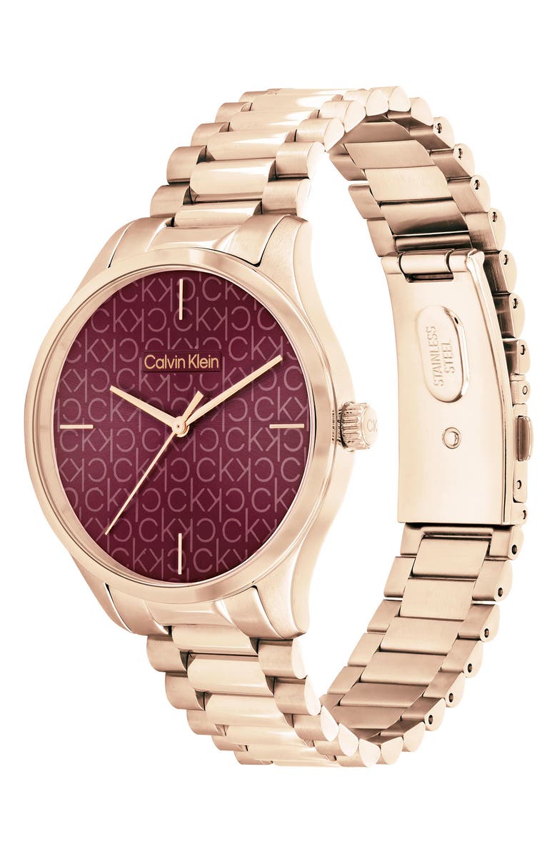 Calvin Klein CK Iconic Bracelet Watch, 35mm, Alternate, color, Burgundy