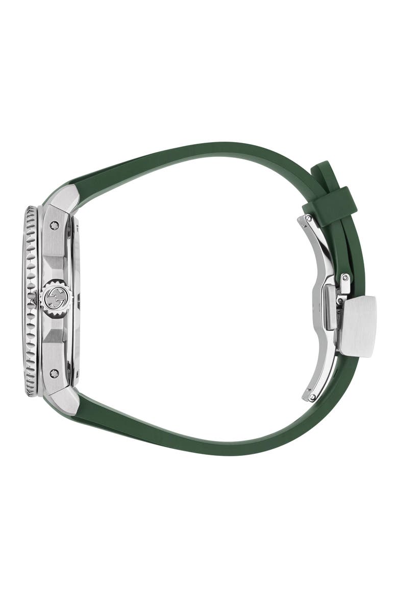 Dive Automatic Rubber Strap Watch, 40mm, Alternate, color, GREEN