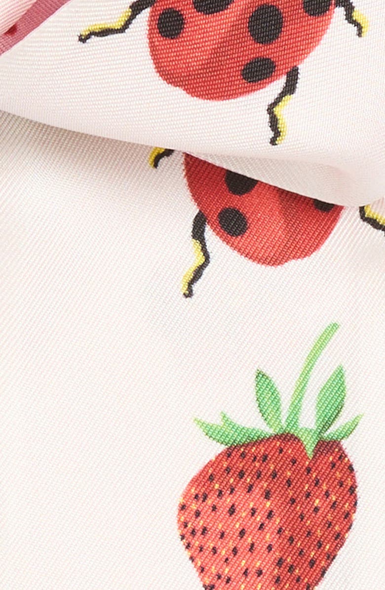 Versace Strawberry Skinny Silk Scarf, Alternate, color,