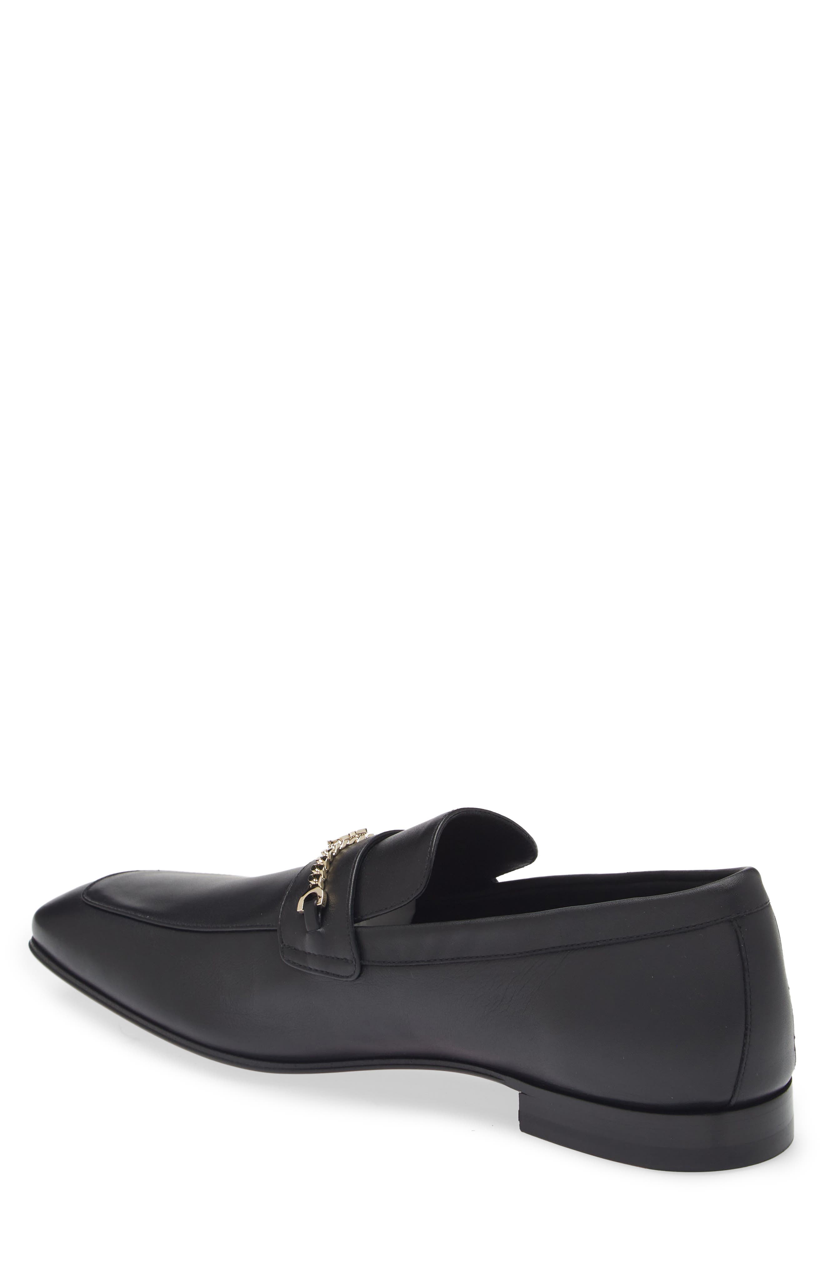 Monogram Apron Toe Loafer, Alternate, color, BLACK