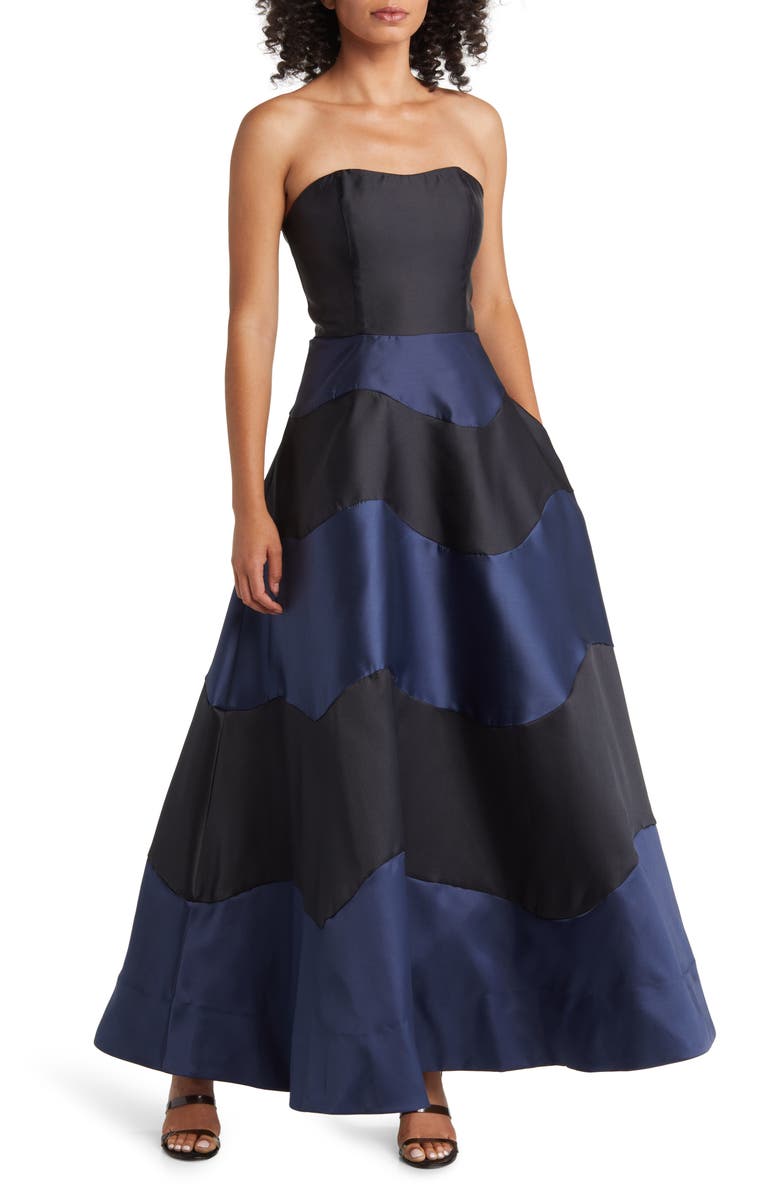 Hutch Rena Colorblock Strapless Gown, Main, color, 