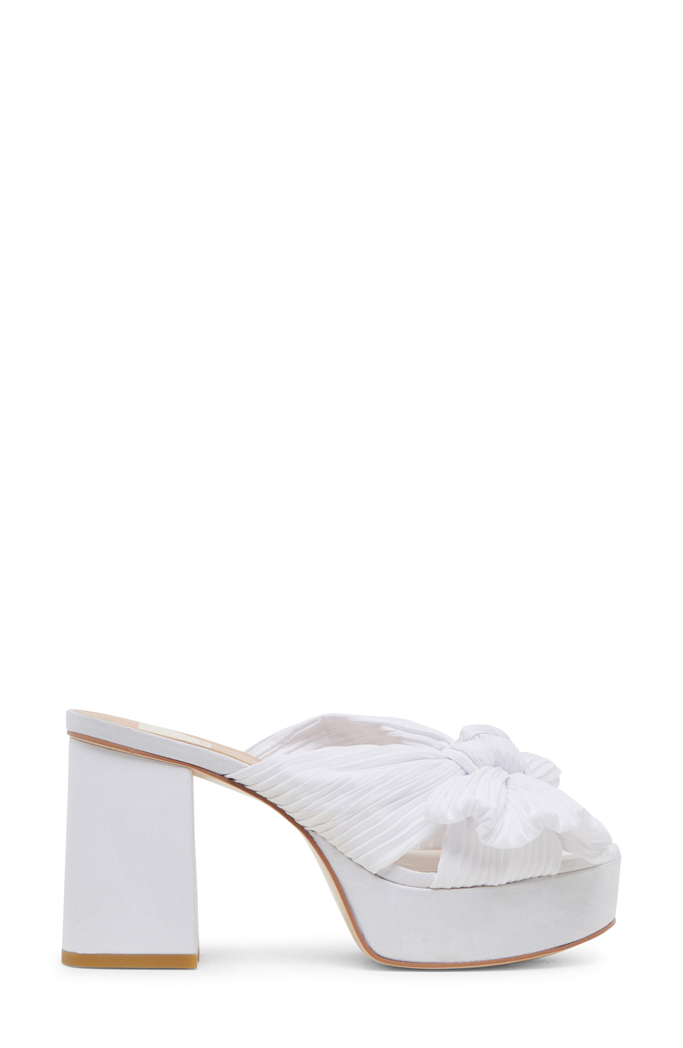 Dolce Vita Blare Platform Slide Sandal, Alternate, color, White Satin