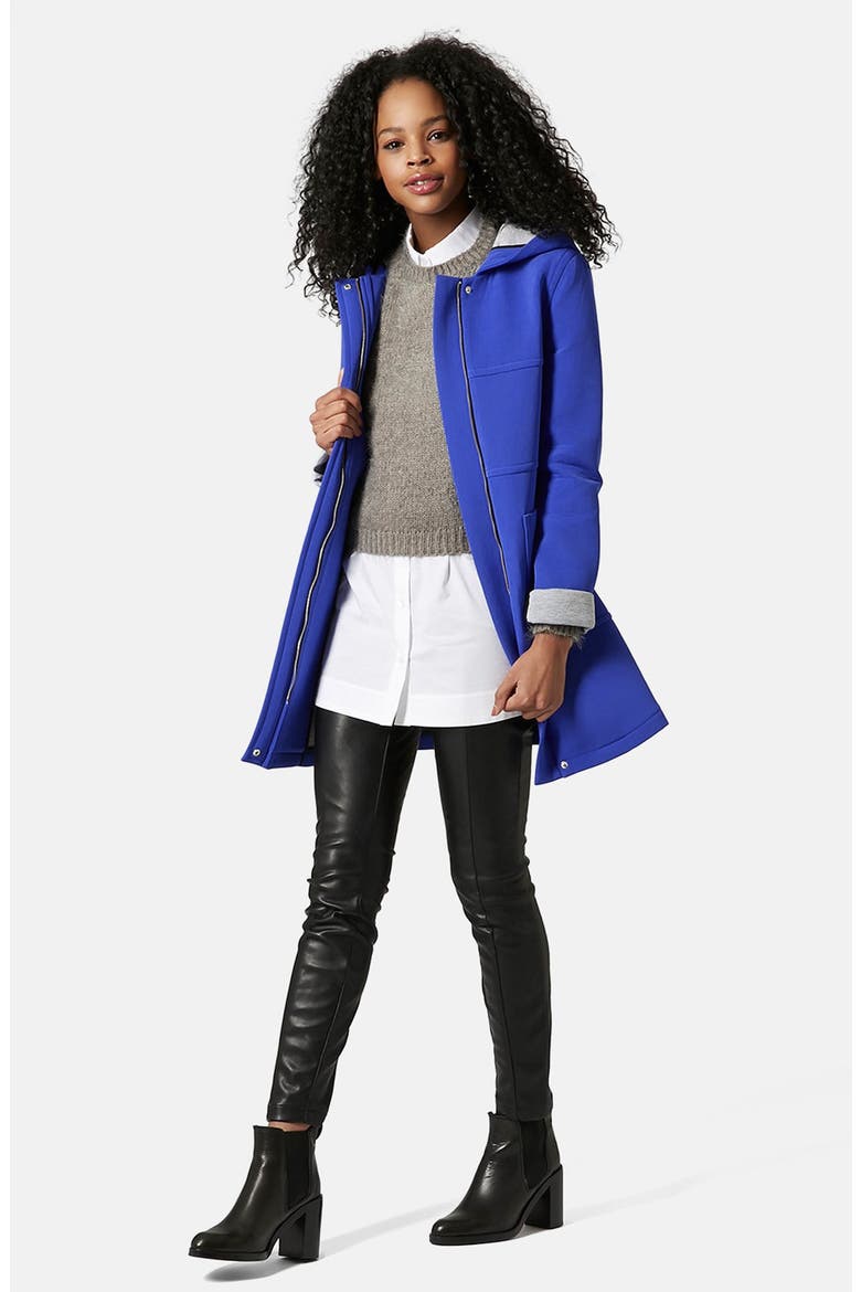 Bonded Duffle Coat, Alternate, color, BRIGHT BLUE
