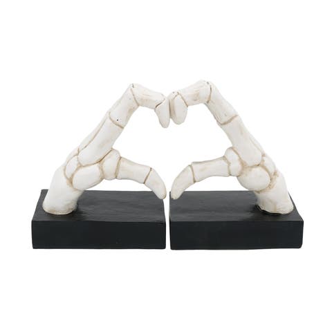 Halloween Decorative Sculpture White Resin Tabletop Object