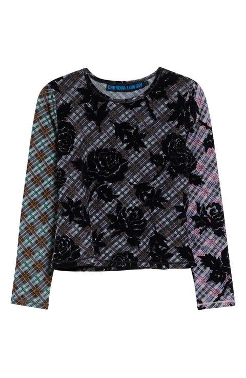 Picnic Plaid Flocked Mesh T-Shirt