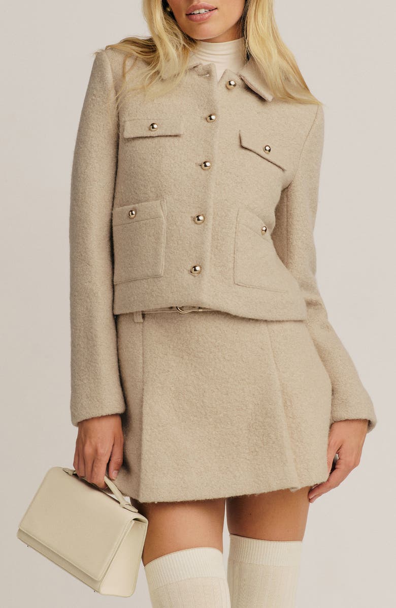 Reformation Marin Wool Blend Jacket, Main, color, 