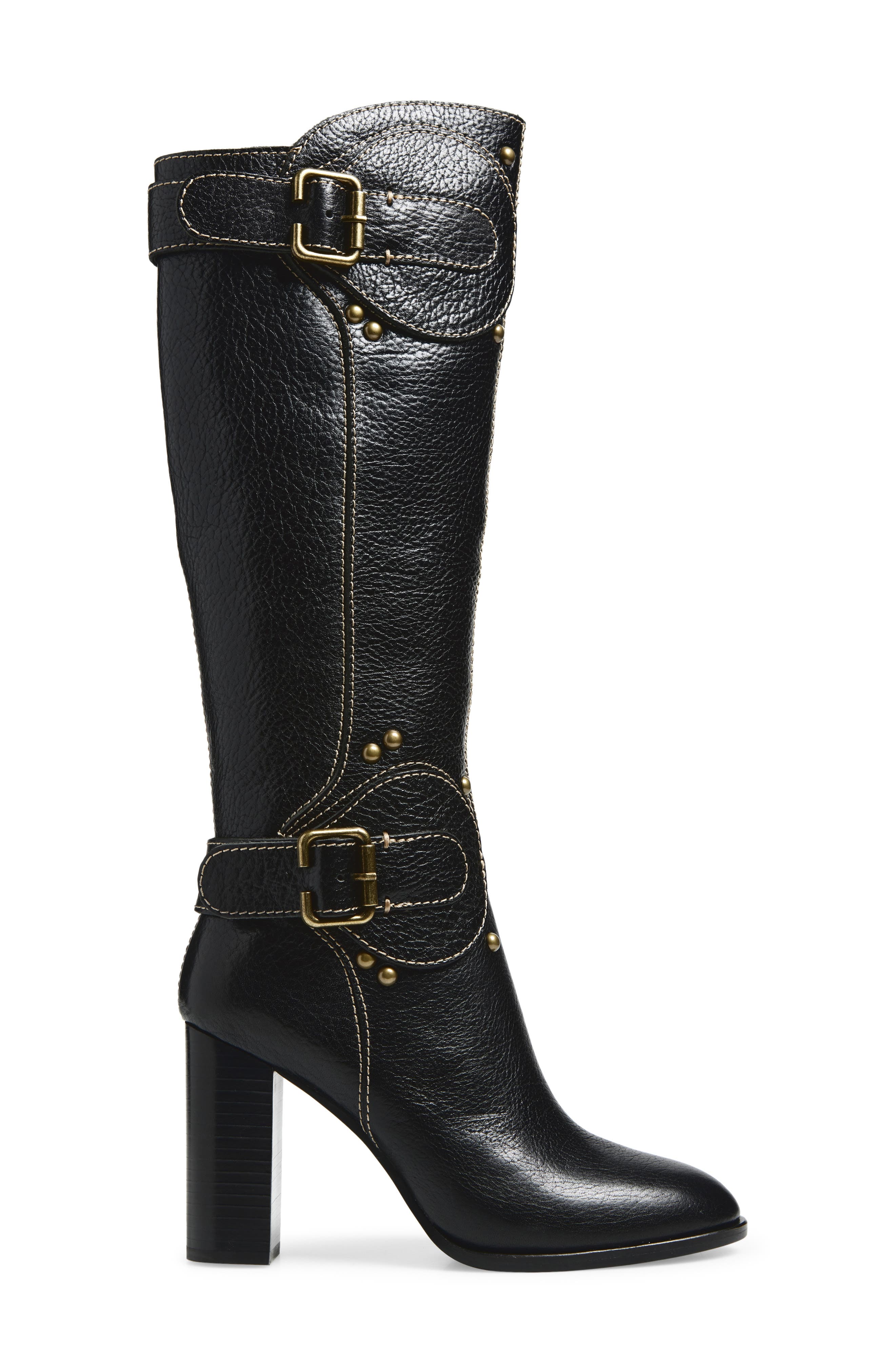 Jeffrey Campbell Chantel Knee High Boot, Alternate, color, Black Crinkle Bronze