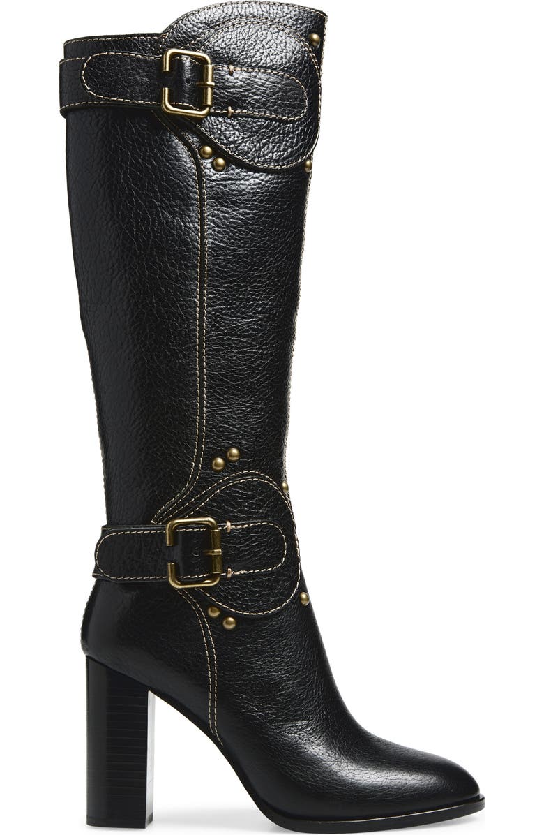 Jeffrey Campbell Chantel Knee High Boot, Alternate, color, Black Crinkle Bronze