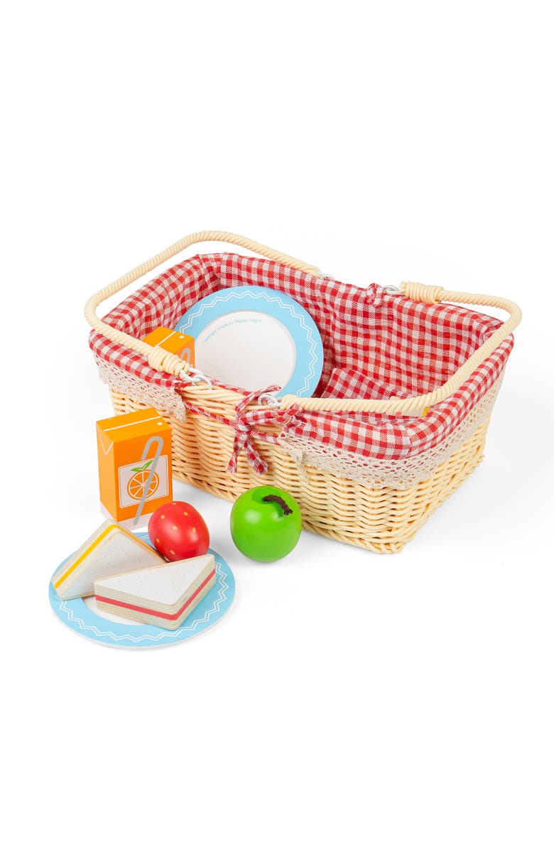 Bigjigs Toys Picnic Basket, Main, color, Red