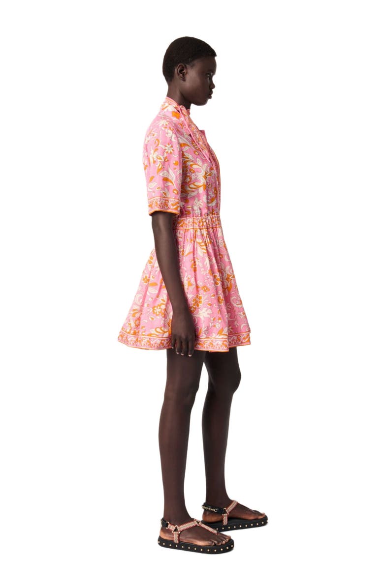 maje Mini flowing patterned dress, Alternate, color, 