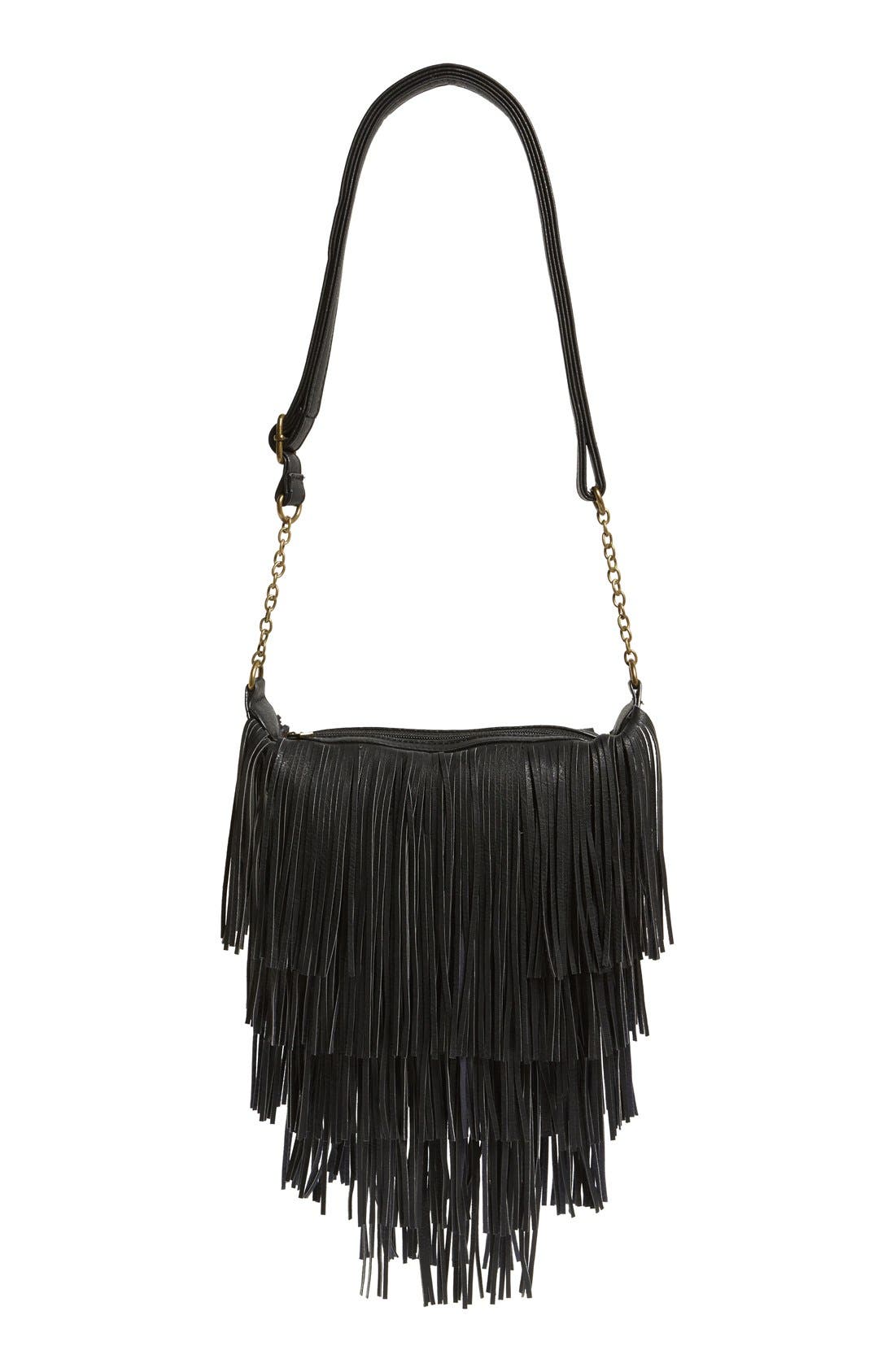 NU-G 'Boho Fringe' Crossbody Bag, Alternate, color, 