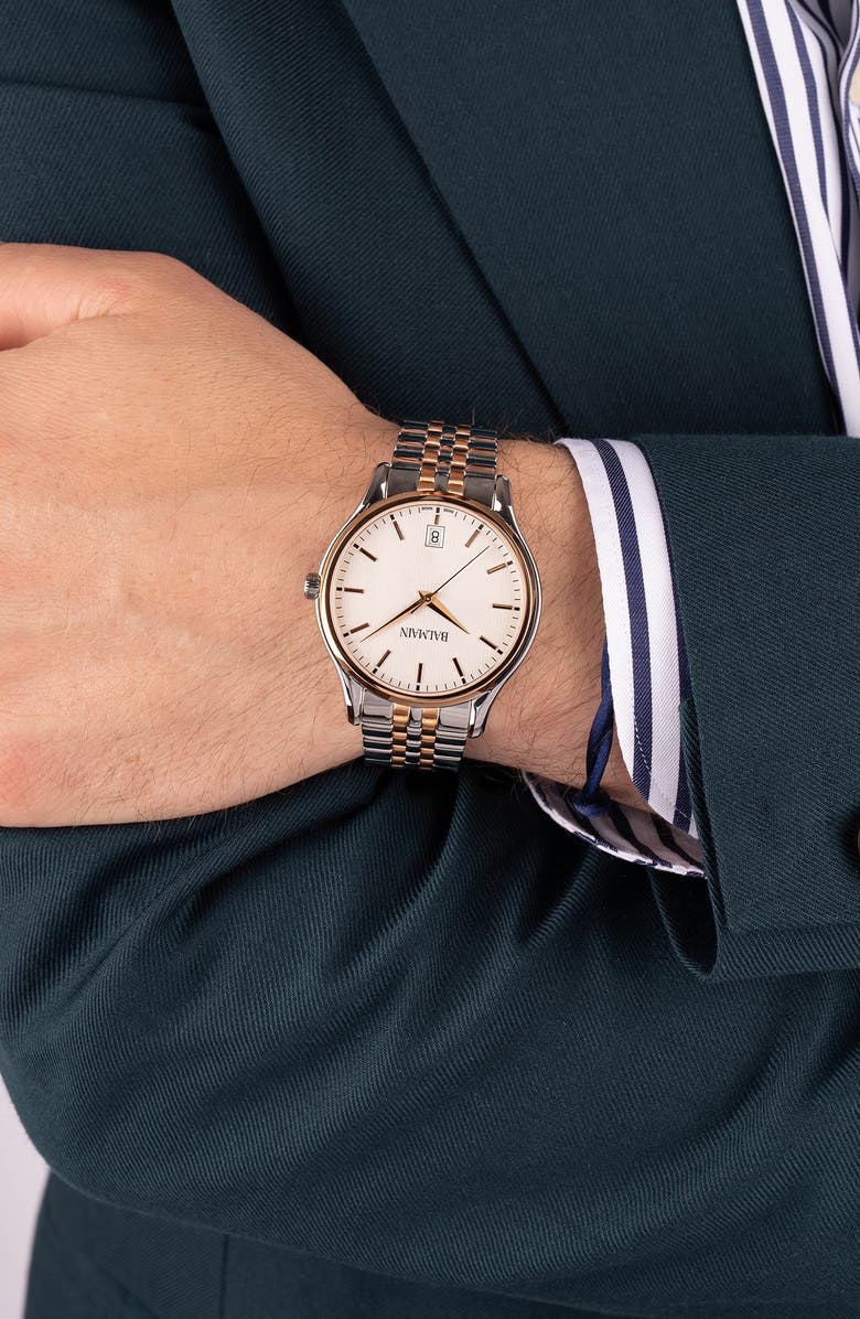 BALMAIN WATCHES Beleganza Gent Two-Tone Bracelet Watch, 40mm, Alternate, color, Stainless Steel/ Rose Gold