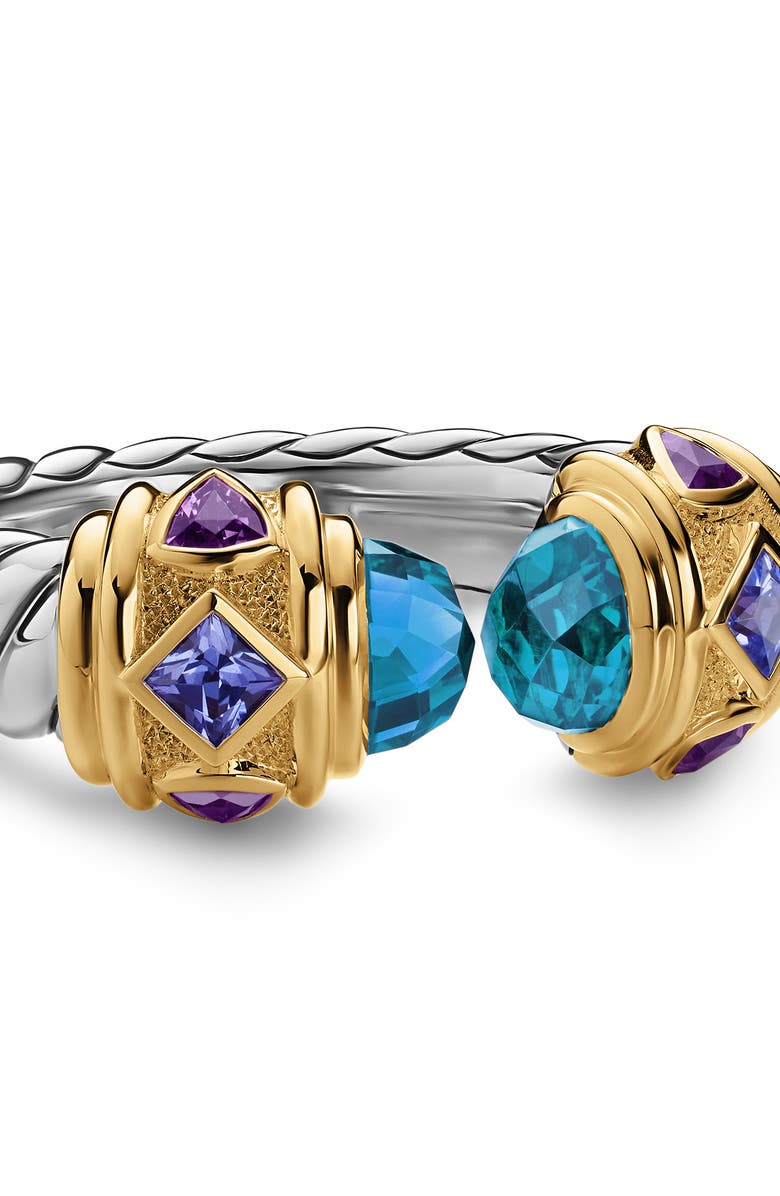 David Yurman Renaissance<sup>®</sup> Color Ring in Sterling Silver with 14K Yellow Gold, 9.9mm, Alternate, color, Silver