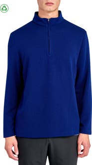 CONSTRUCT Regular Fit Solid Waffle Knit Recycled Performance Quarter Zip