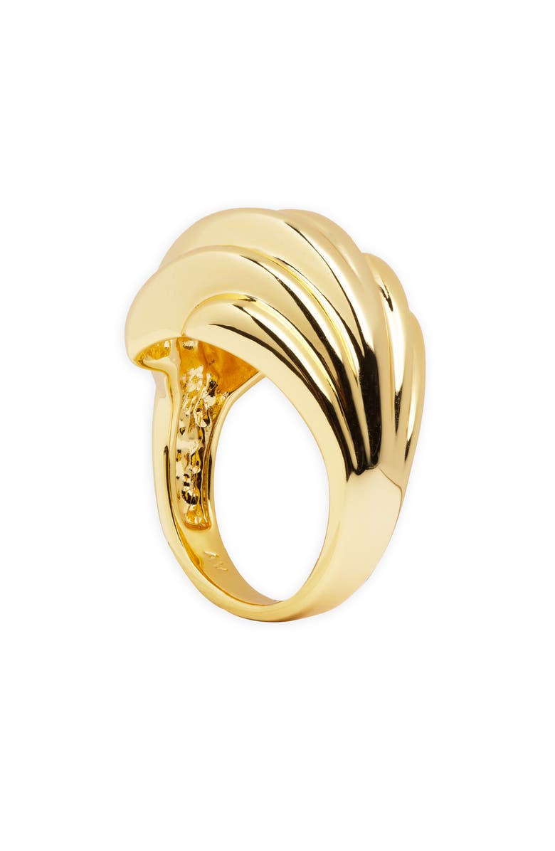 ARGENTO VIVO Ribbed Ring, Alternate, color, Gold