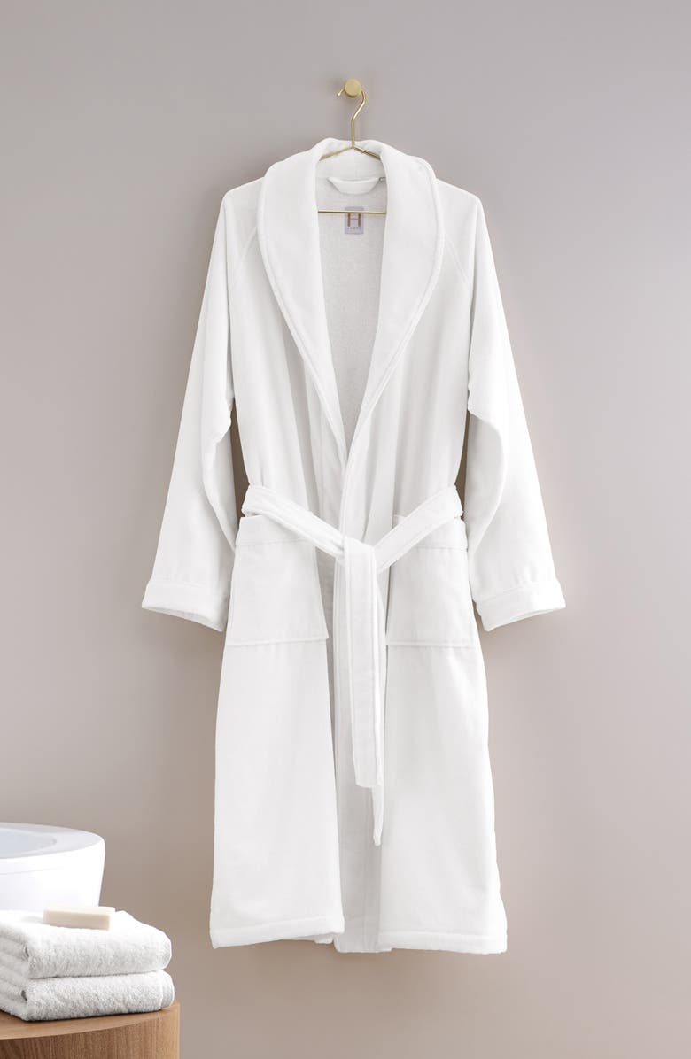 H BY FRETTE Shawl Collar Cotton Terry Velour Robe, Alternate, color, 