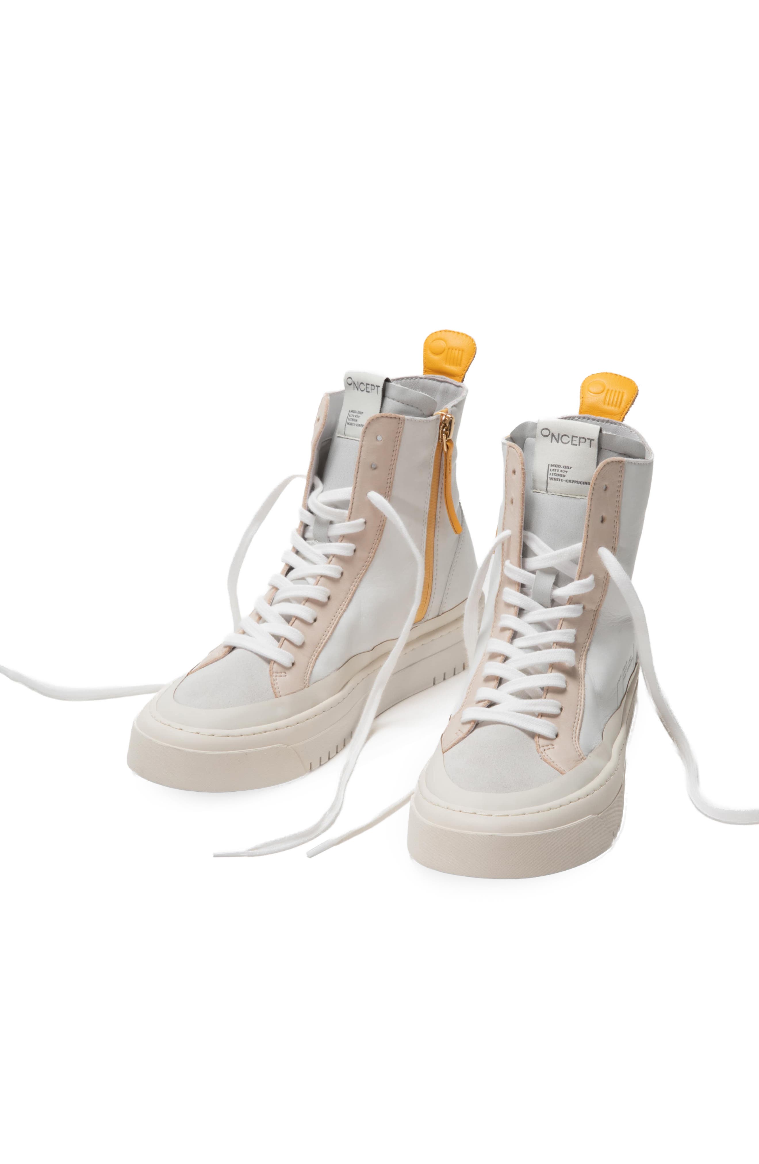 Oncept Lisbon High Top Sneaker, Alternate, color, White Cloud - Cappuccino